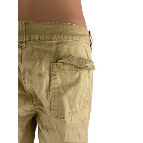 I.AM.GIA Women's Tan Khaki Ruched High Rise Utility Straight Cargo Pants Size M - Picture 4 of 7